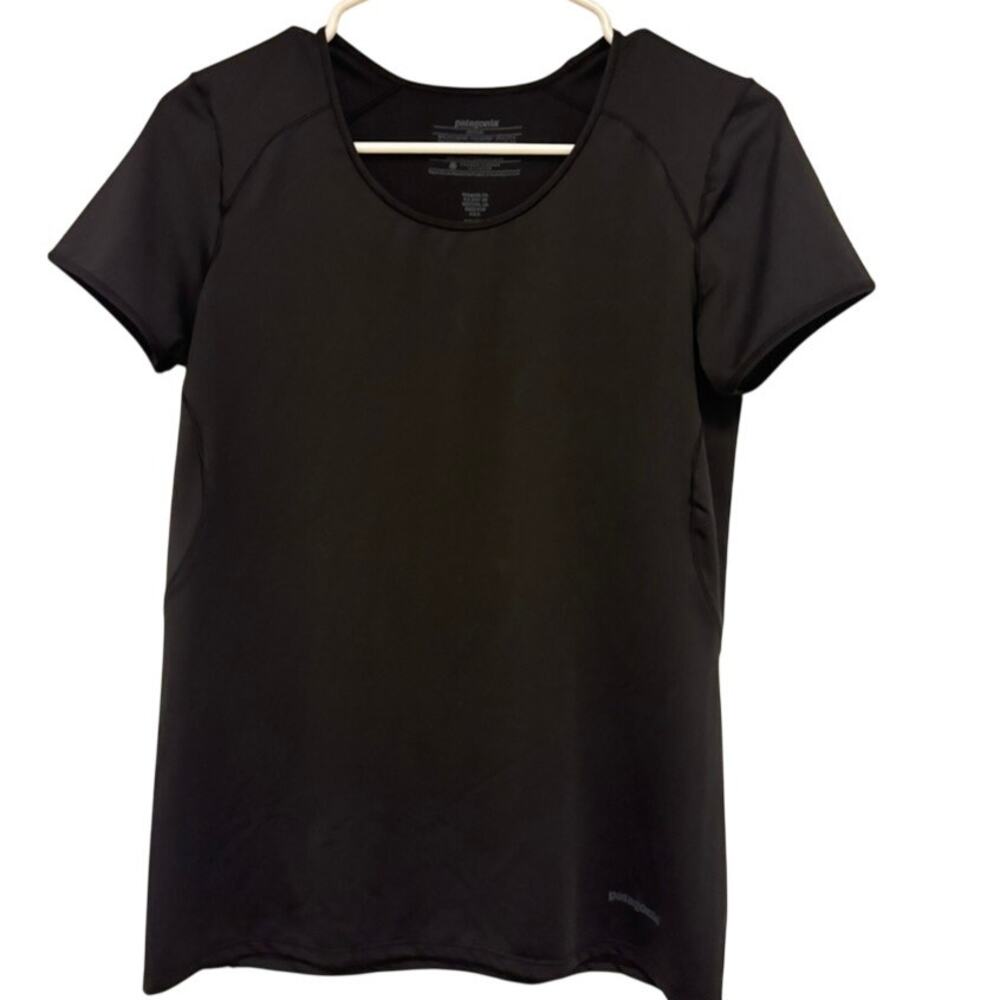 Patagonia Women’s Medium Black Short Sleeve Performance Athletic Running Shirt